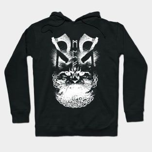 Abstract Cat in Viking Style - White Hoodie